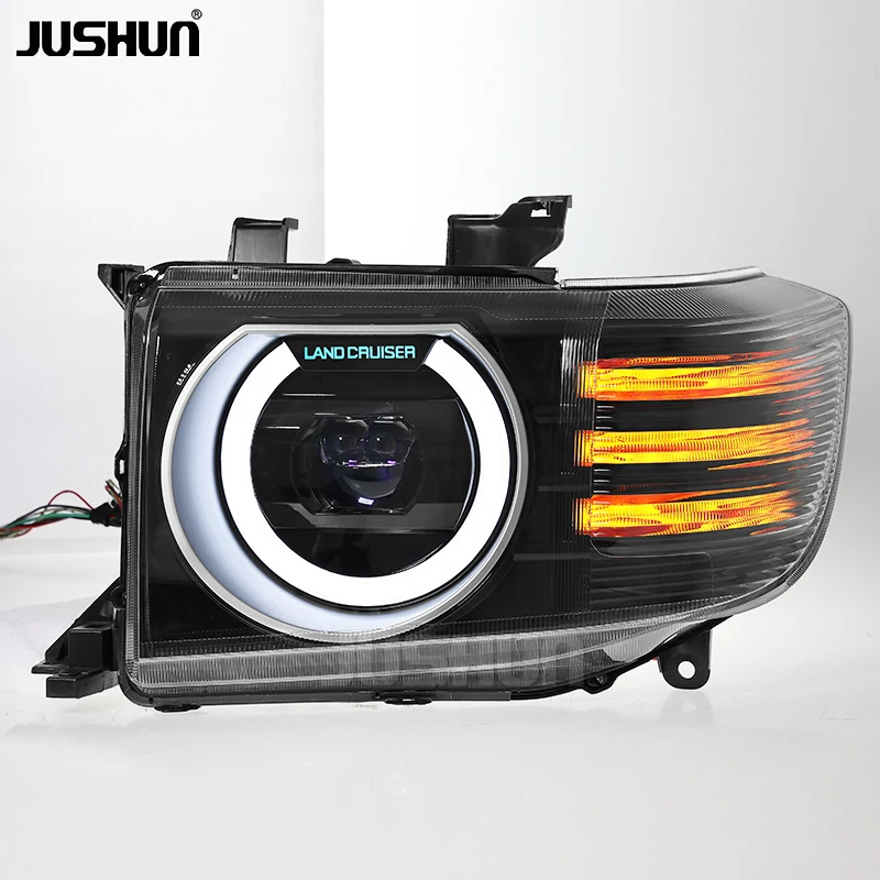 Фото Светодиодные фары-проекторы JUSHUN для LC70/75/79 02-23 с динамическим сигналом поворота, Plug and Play №3