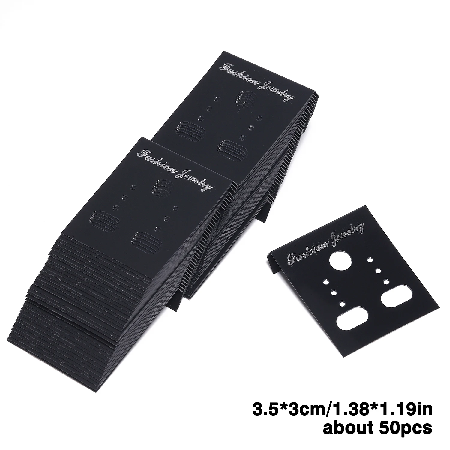 

50 шт./партия, пластиковые витрины для сережек-гвоздиков, 3,5x3 см