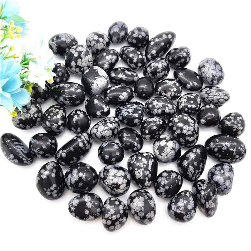 

Drop shipping 100g Natural Snowflake Obsidian Tumbled Stone Quartz Ore Gravel Crystals Specimen Healing Gemstones Stones