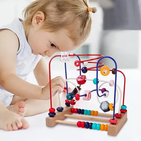 Деревянная головоломка для детей 1, 2, 3 лет, с шариками