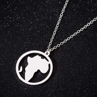 tulx african map pendant necklaces for women south africa stainless steel dainty hollow round necklace jewelry gargantilla mujer