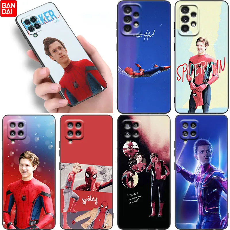 

Spiderman Tom Holland Case For Samsung Galaxy A12 A13 A21S A22 A23 A31 A32 A33 A50 A51 A52 S A53 A70 A71 A72 A73 5G Black Cover