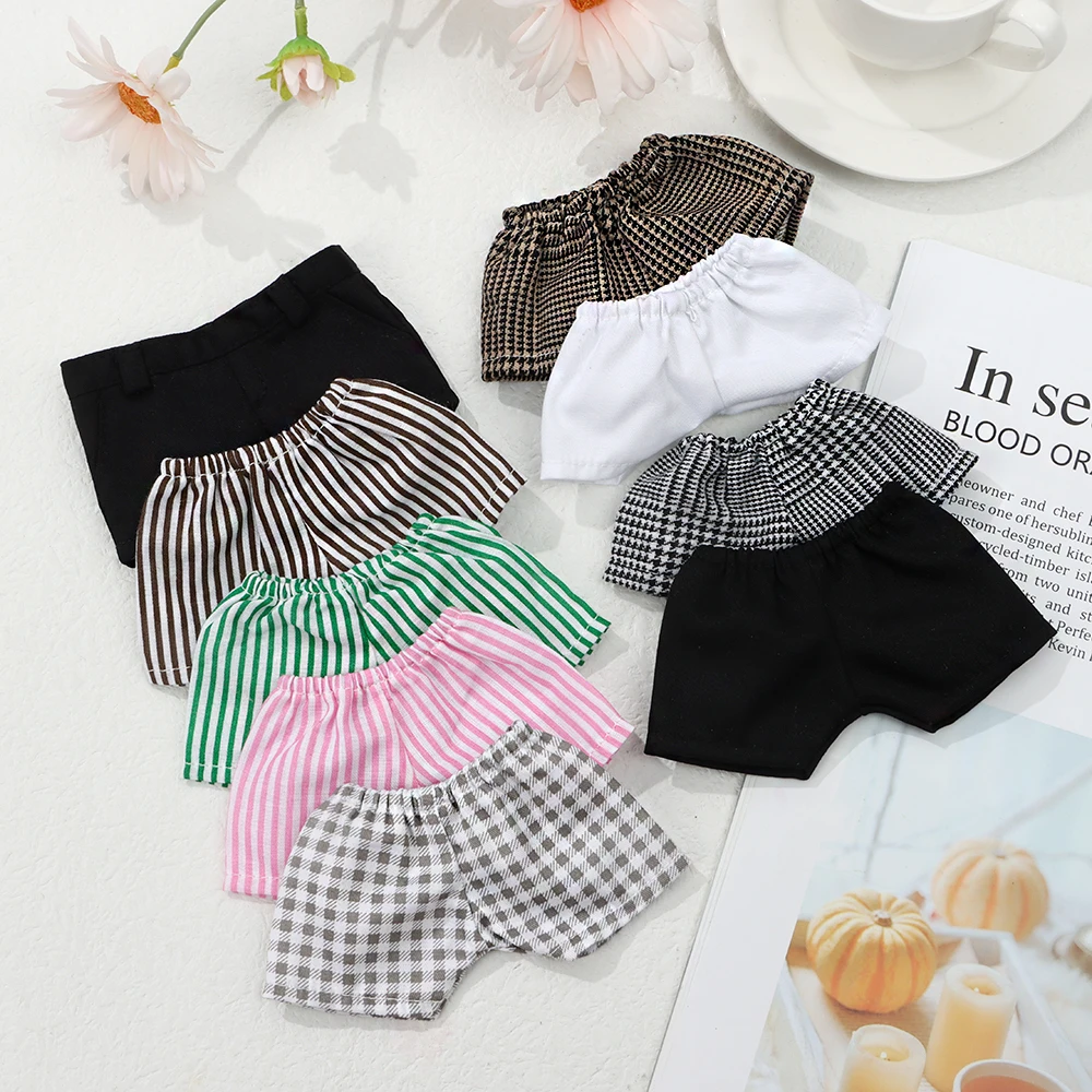 Штаны для кукол 20 см Одежда в полоску клетку однотонные шорты из денима джинсы