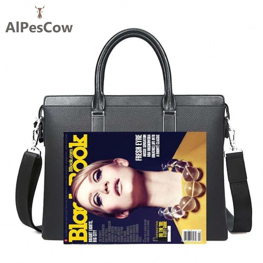 Office Bags 100% Alps Cowhide Laptop Bag Vintage Design Genuine Leather Tote Briefcase For Men Male Luxury Designe Handbag