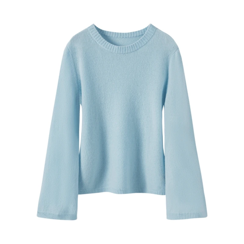 

Женский свитер из чистого кашемира 100%, новинка 2023, вязаный женский пуловер с круглым вырезом, кашемировый свитер, высококачественный удобный свитер