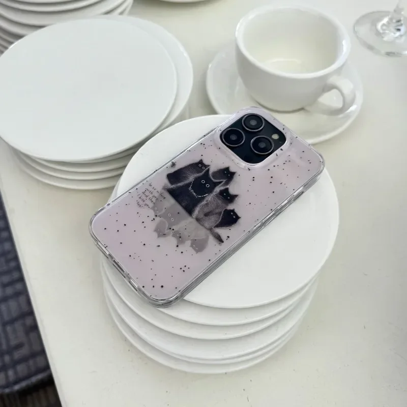Рэп-музыка черный кот уличный художественный чехол для телефона iPhone 16 15 14 13 12 11 Pro