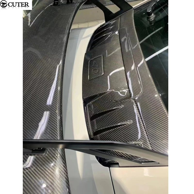 Фото 911 992 GT3 стильный задний спойлер из углеродного волокна, стеклянное крыло из волокна для Porsche 911 992 Carrera, комплект кузова автомобиля №2
