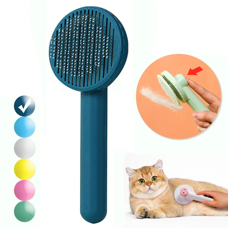 

Pet Supplies Cat I Construction Hair Removal Dog Self-cleaning Comb Round Massage Cleaning Float Hair Comb Cat Supplies