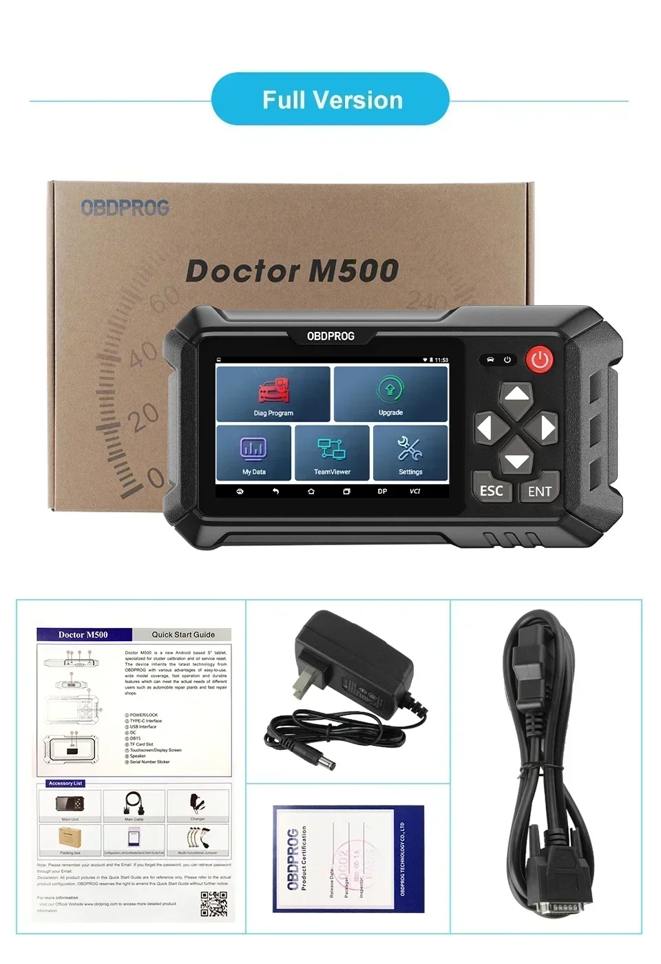 OBDPROG M500 Инструменты для калибровки автомобильных кластеров OBD2 Диагностический