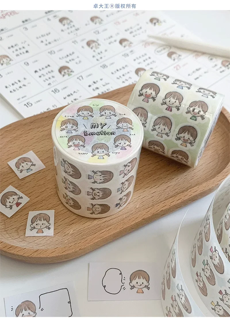 Бумажная лента Washi с множеством выражений эмоциональная ежедневная Милая
