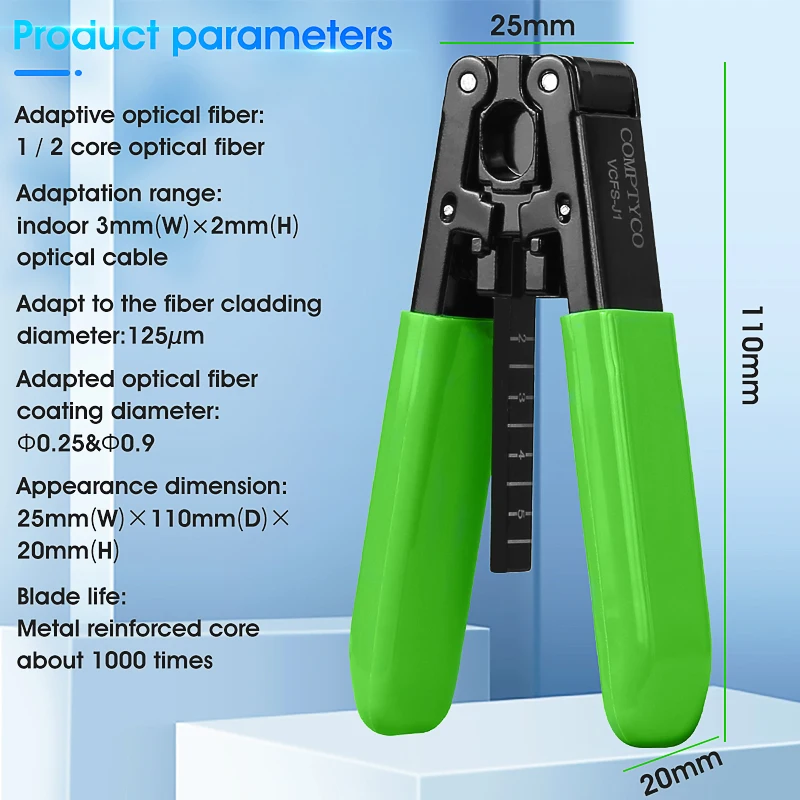 Optical Fiber Wire Stripper VCFS-J1 FTTH Cable Wire Stripper Plier Cutting Stripping Peeling Plier Electrician Repair Tool