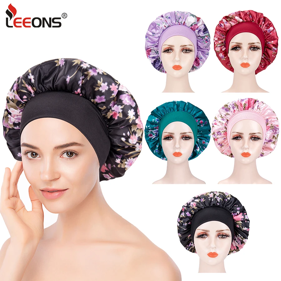 

Мягкие шапочки для сна, Ночная атласная шляпа, широкая эластичная лента премиум-класса, салонная шляпа для выпадения волос, аксессуары для ж...