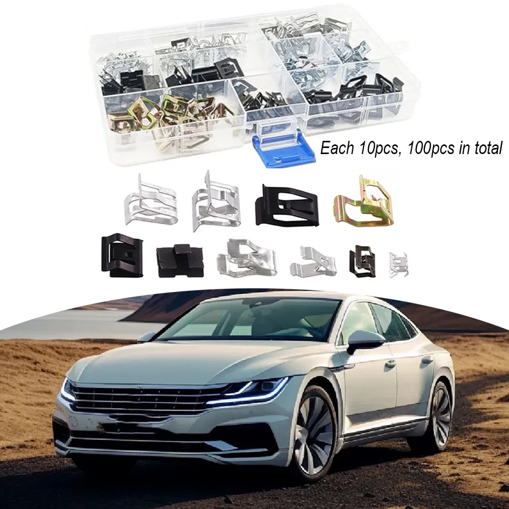 Комплект из 100 шт. автомобильного решения для обрезки U-класса включает множество
