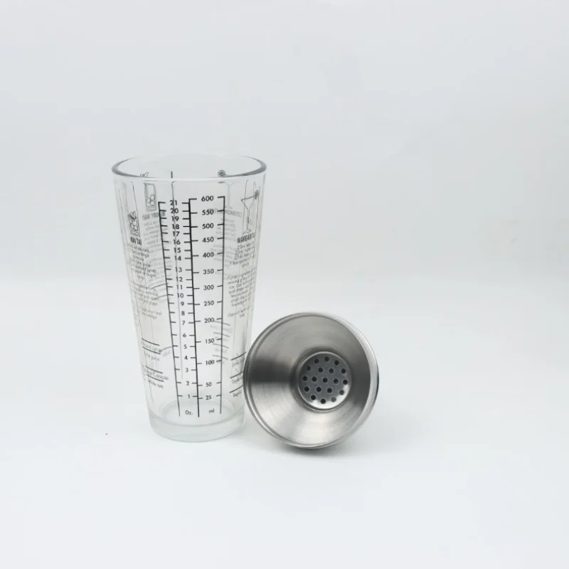 400/600 мл стеклянный шейкер для коктейлей прозрачная чашка смешивания ручной