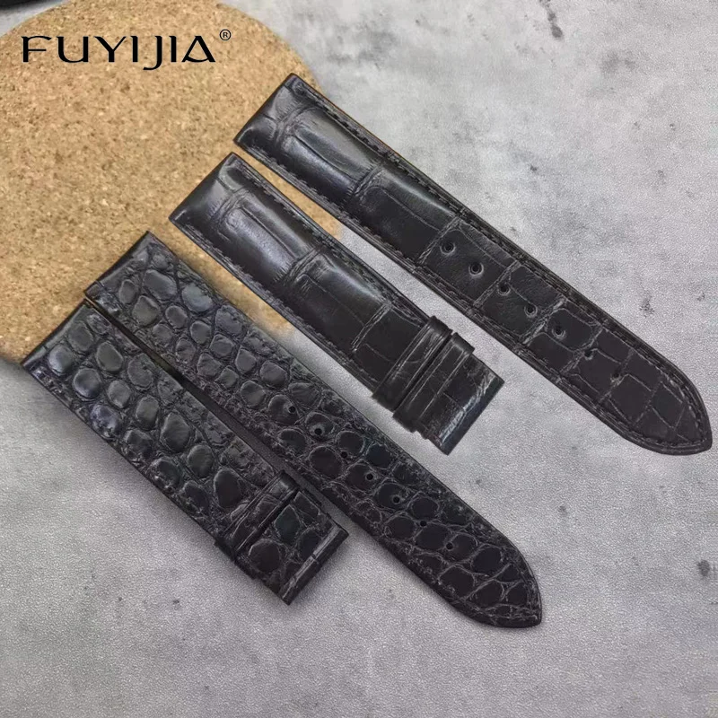 

FUYIJIA New Double-sided Alligator Strap Luxury Custom Watch Band Handmade Crocodile Skin Watchbands 18MM 19MM 20MM 21MM 22MM 24