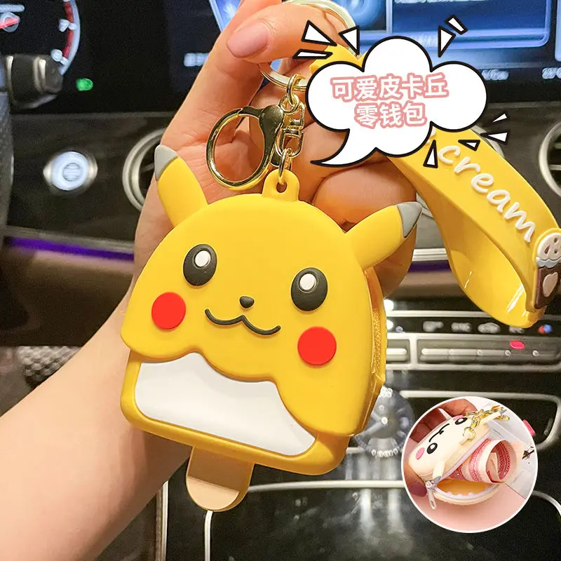 

Pokemon Mini Silicone Cartoon My Melody Coin Purse Kawaii Keychain Pendant Mini Headphone Bag Kids Storage Bag Key Case Charm