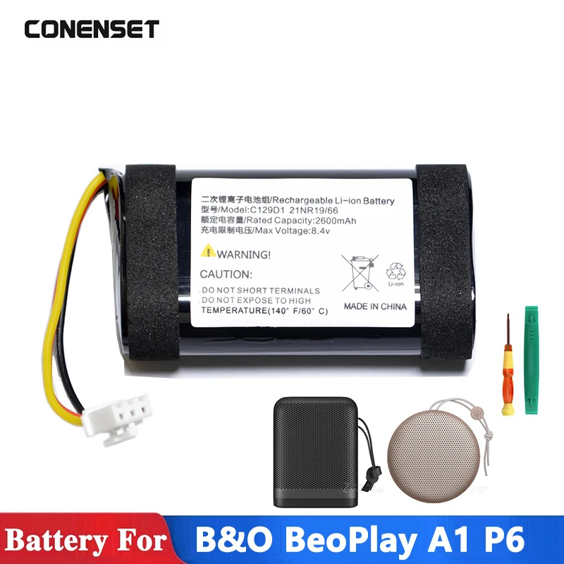 

7.2V 2600mAh 2ICR19/65 2INR19/66 CA18 C129D1 Replaceme Battery For Bang&Olufsen B&O BeoPlay A1 P6 11400 Bluetooth Speaker