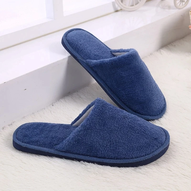 

Flat Home Slippers Men Shoes Non-Slip Winter Warm Slippers Indoor House Flip Flops Men Slides Fur Bedroom Shoes Floor Footwear