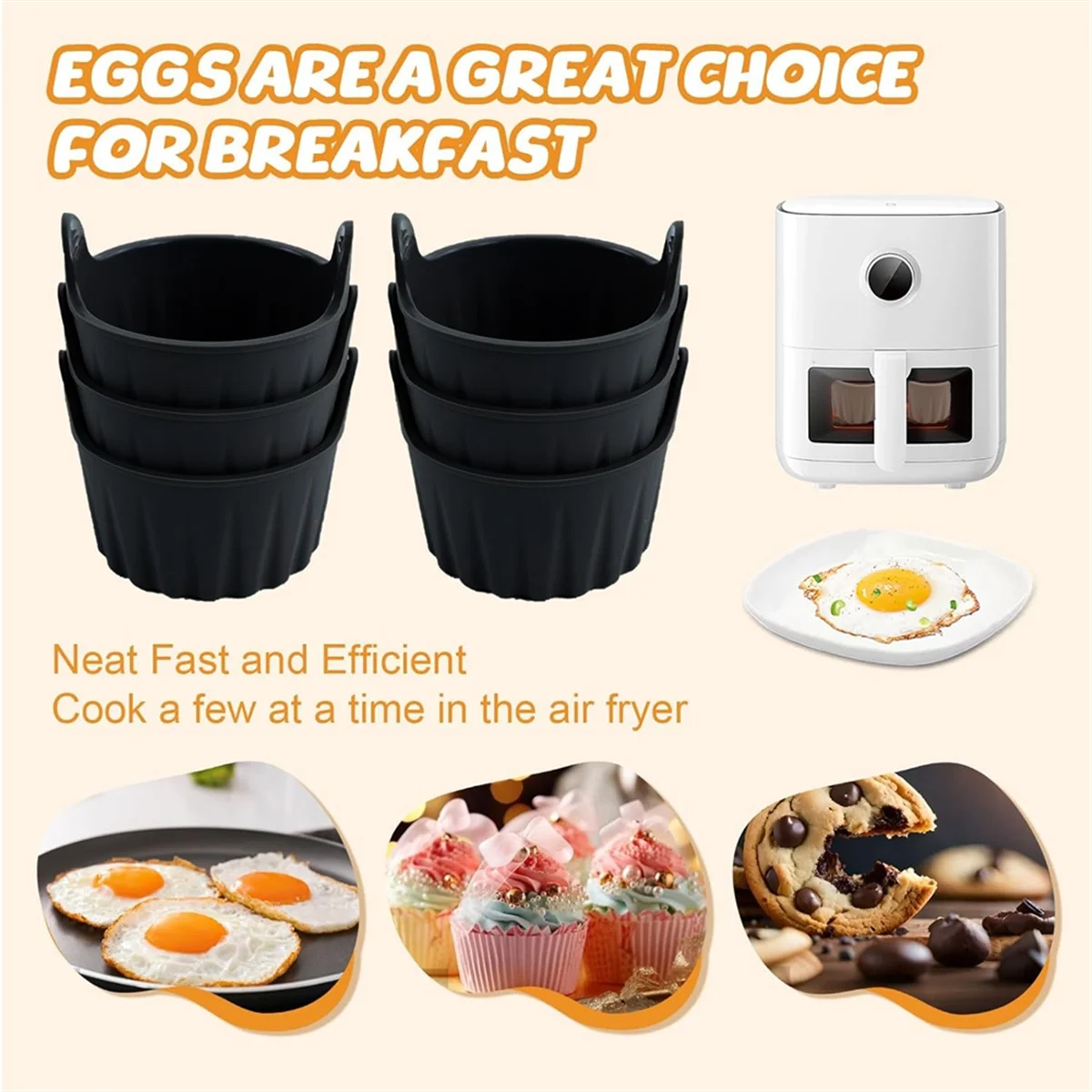 6 шт. силиконовые формочки для кексов микроволновки