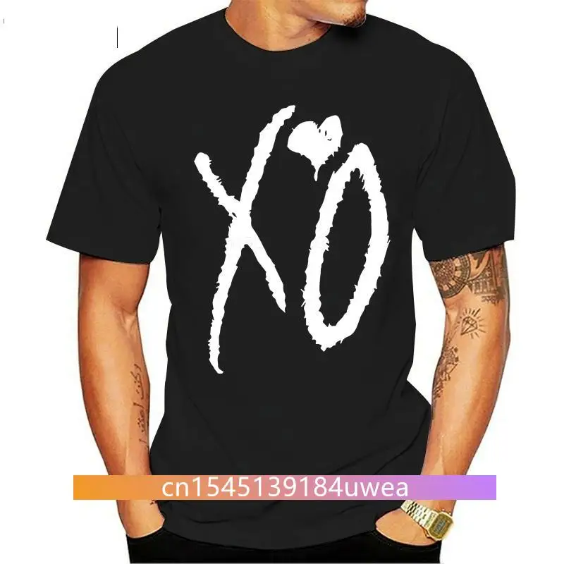 Cutee  The Weeknd XO T shirt Men Letter Heart Printed T-Shirt Hip Hop Boy Short Sleeve t-shirt top Tee Clothes