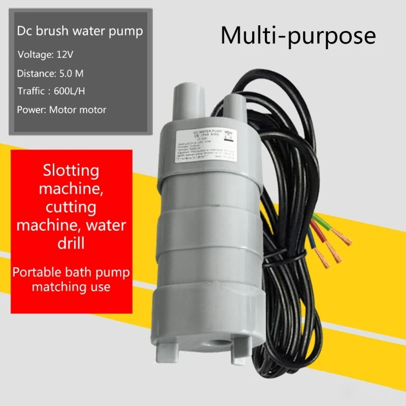 

Погружной водяной насос с высоким потоком, насос для КИТ, 12 В постоянного тока, 600 л/ч, 5 м, камеры, водяной насос для садовых дворов, фонтанов ...