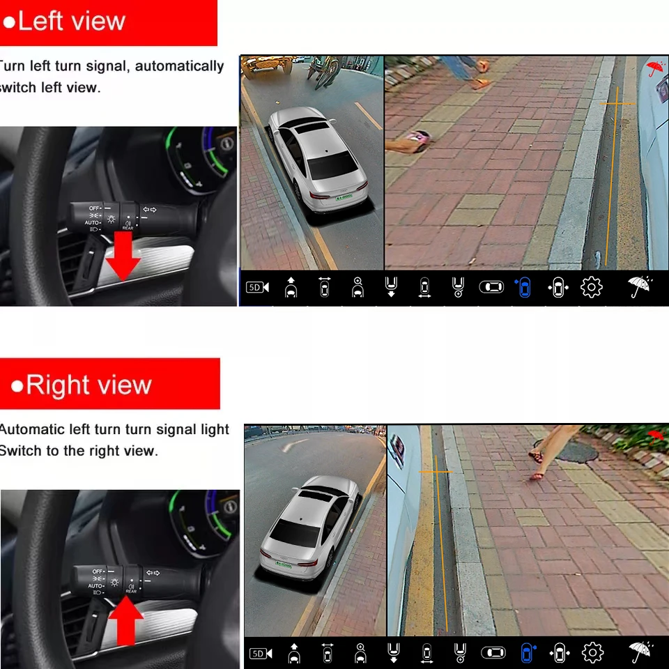 Автомобильный 3D видеорегистратор 360 дюйма панорамная автомобильная система