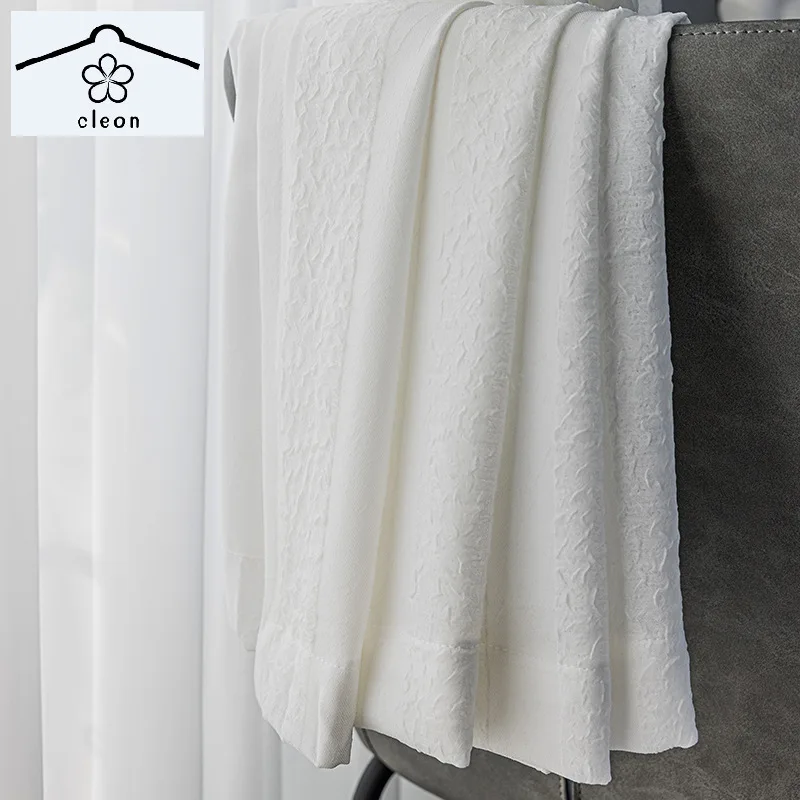 

Light Luxury Tulle Curtain Light-transmitting White Tulle Curtain White Tulle Balcony Seersucker Japanese-style Window Screen