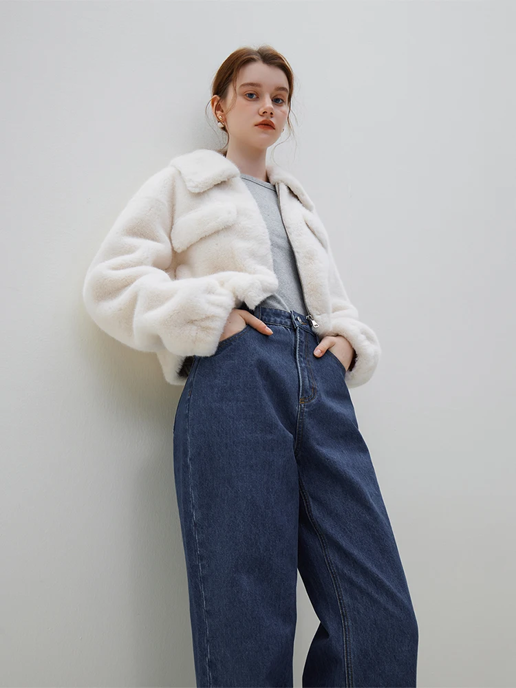 FSLE офисная женская короткая куртка из искусственного меха для женщин новогодняя