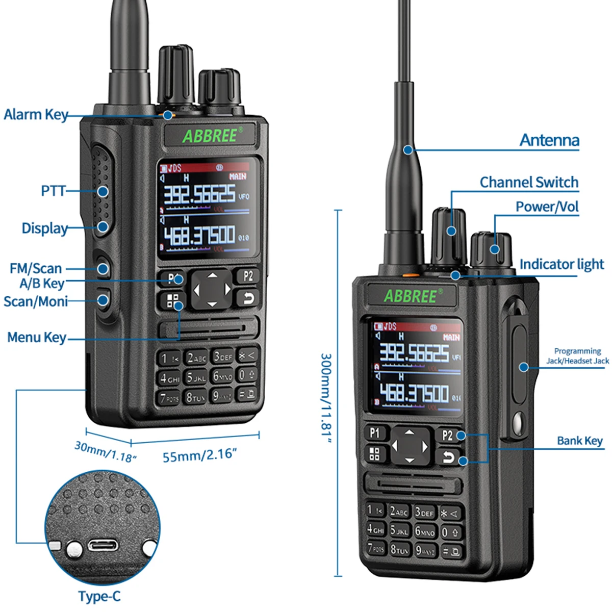 Беспроводная радиостанция ABBREE AR-869 Walkie Talkie Bluetooth |