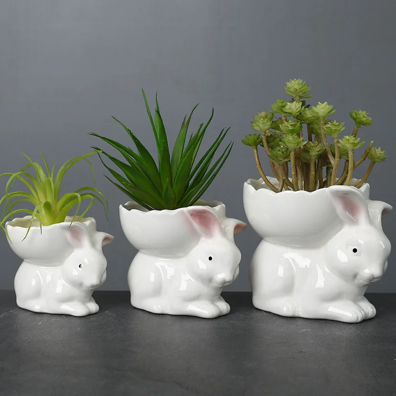 

Cute succulent cactus ceramic flowerpot creative color cartoon flowerpot container home desktop balcony decoration ornaments
