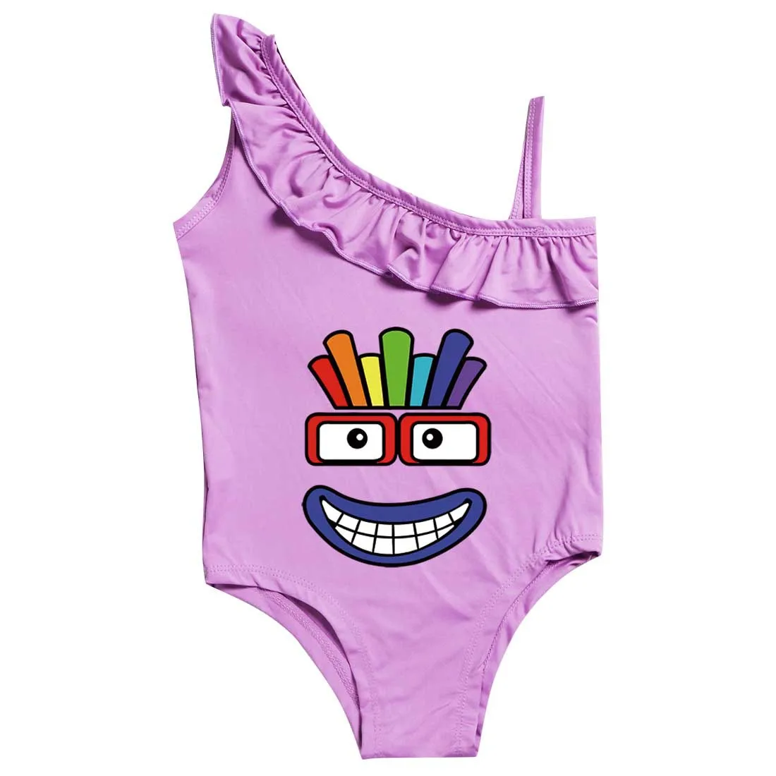 

Cartoon Number Blocks Swimwear Kids One Piece Beach Wear Baby Girls Sleeveless Swimsuit Children's Swimming Girl Bathing Suit