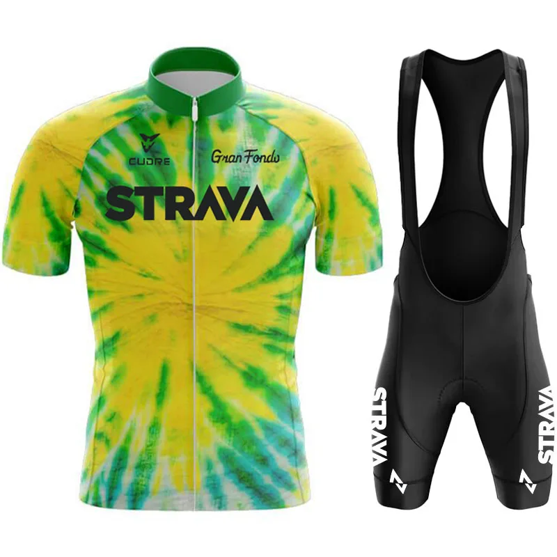 

STRAVA Cycling Equipment Bib Professional Shirt Shorts Man Maillot Mtb Men's Jacket Male Clothing Jersey 2023 Pro Team Cycle Set