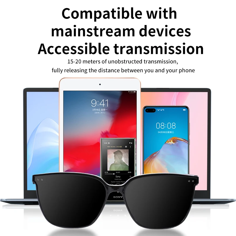 Солнцезащитные очки мужские с поддержкой Bluetooth и защитой UV400