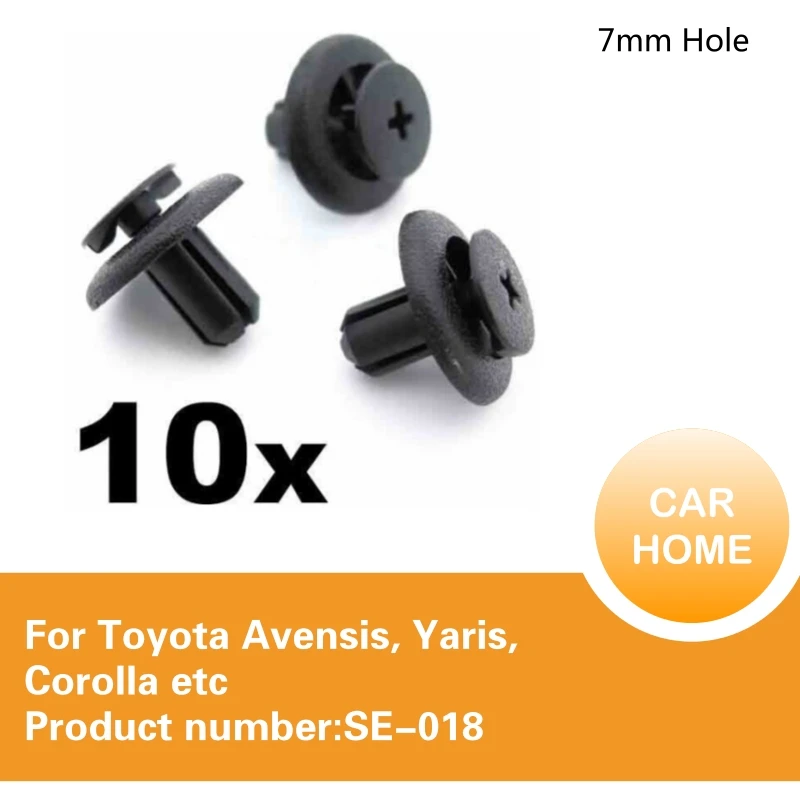 

10x7 мм черная пластиковая внутренняя отделка клипса для Toyota Avensis, Yaris, Corolla и т. д.