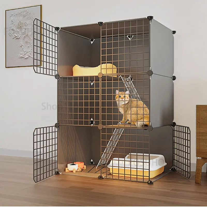 

Домашняя кошачья вилла, теплая кошачья клетка, двухслойная кровать для кошек, товары для домашних животных, кованая железная клетка для кошек, большая уличная будка для собак