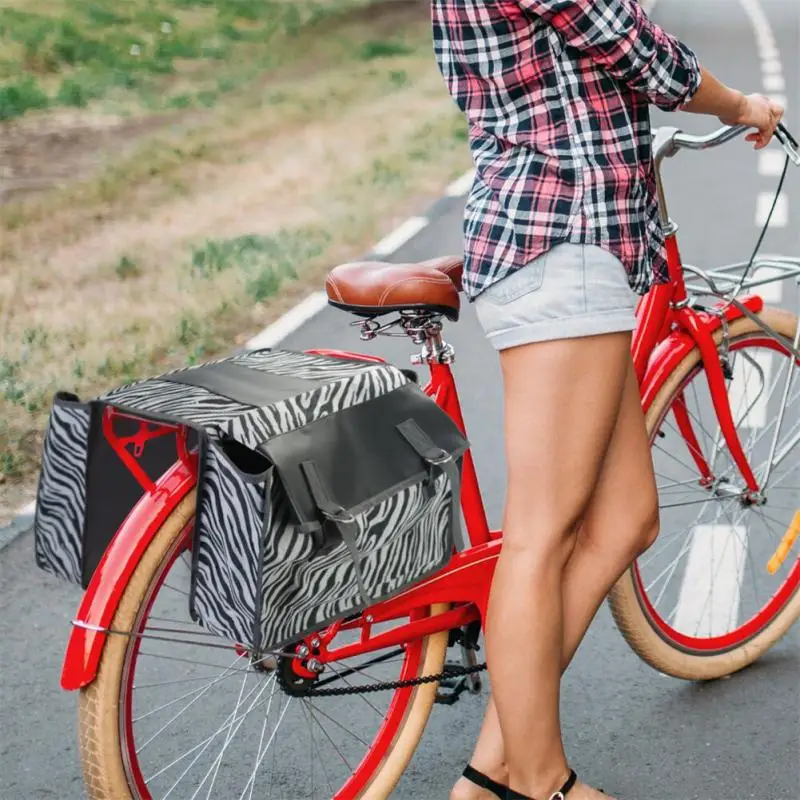 

Large-capacity Bike Rear Piggyback Bag High-quality Adjustable Elastic Mounting Straps Riding Bag Leather Bicycle Rear Bag