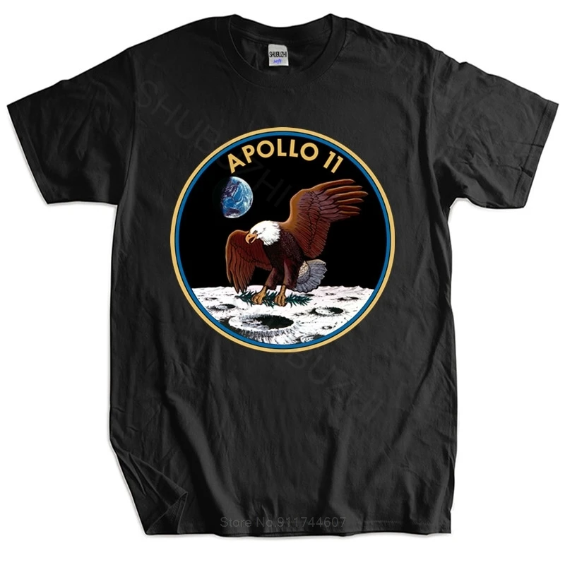 Новая футболка черные топы для мужчин модель APOLLO 11 взрослая новые крутые Мужская