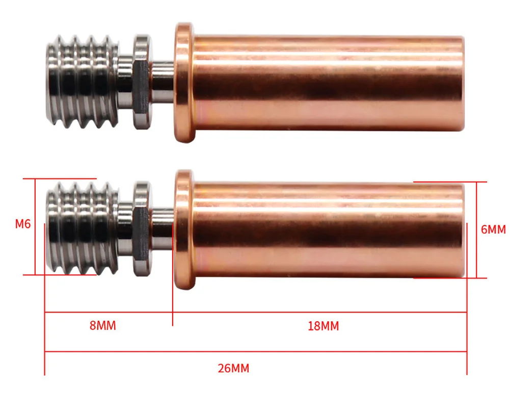 

2pcs 1.75mm Bi-Metal Titanium Copper Throat All-Metal Alloy Throat Heatbreaker for ANYCUBIC Mega S Mega Pro Vyper 3D printers