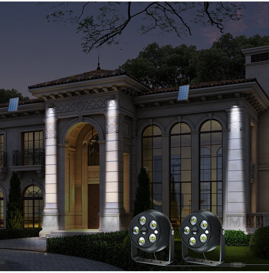 Солнечные прожекторы с двойной головкой уличный внутренний светодиодный