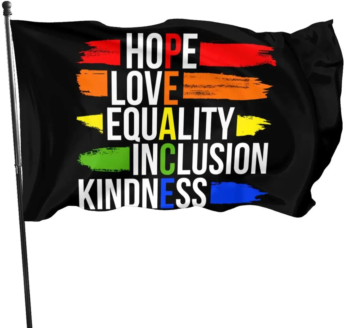

Kindness Peace Equality Love Inclusion Hope Diversity Flag Indoor Outdoor Decoration Banner With Brass Grommets