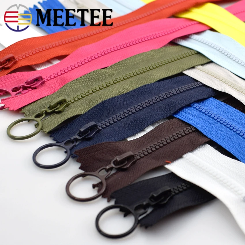 Meetee 10pcs Close-End 25cm/Open-End 60cm 3# Resin Zippers for Bag Coat Jacket Zipper DIY Textile Sewing Zip Garment Accessory | Дом и сад