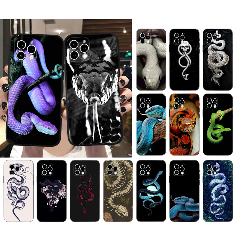 

Phone Case For iphone 14 Pro Max 13 12 11 Pro Max XS XR X 12mini 7 8 Plus SE Snake Case Funda