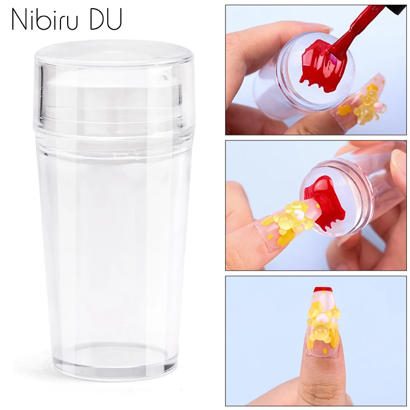 

Silicone Transparent Nail Art Stamping Kit French for Manicures Plate Stamp Polish Stencil Template Seal Stamper Scraper