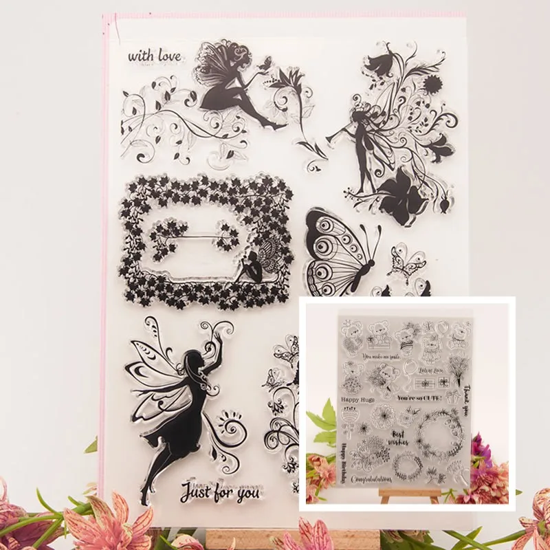 

16x20cm Clear Stamps, Transparent Rubber Stamps Seal for DIY Scrapbooking, Card Making and Photo Album Decorations