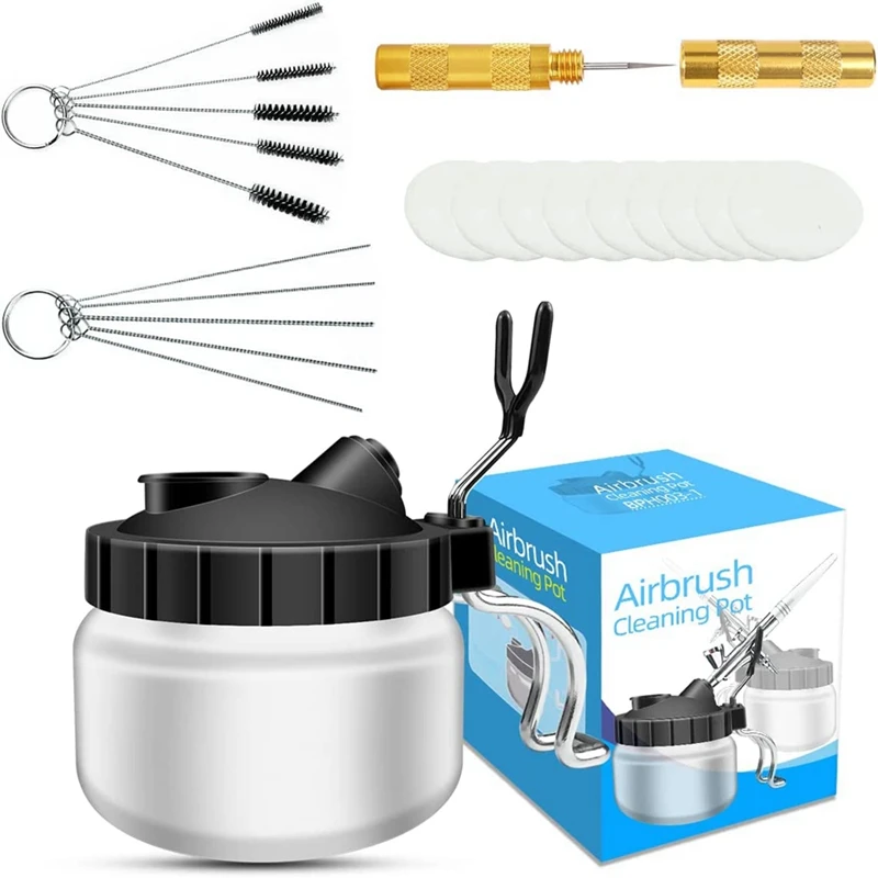 

Airbrush Cleaning Kit With Holder 5Pcs Cleaning Needles, 5Pcs Cleaning Brushes, 1Pcs Nozzle Scraper