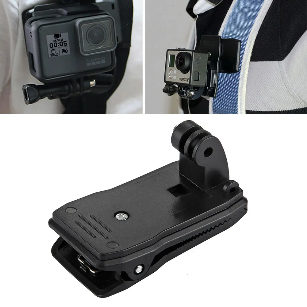 

Вращающийся на 360 градусов рюкзак шляпа быстросъемное зажимное крепление для нового HERO/HERO7/6/5 легко зажимать или снять его у рюкзака