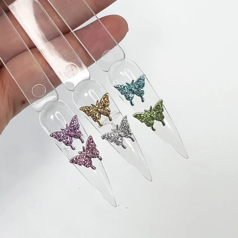 Популярные Смешанные 3d бабочки медведь кошки подвески для ногтей маникюр и