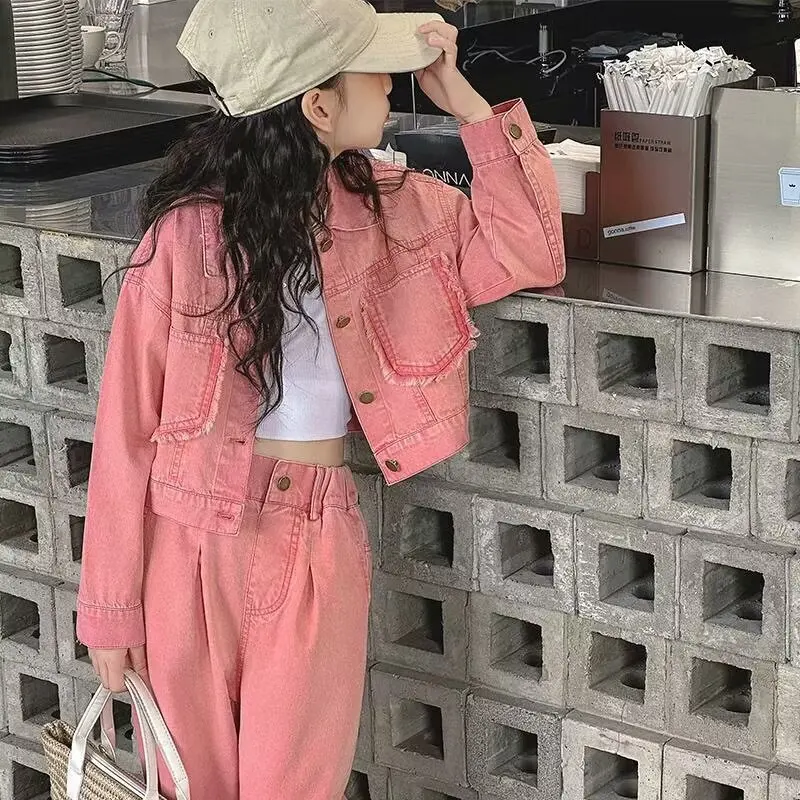 Джинсовая куртка и джинсы для девочек 12-13 лет