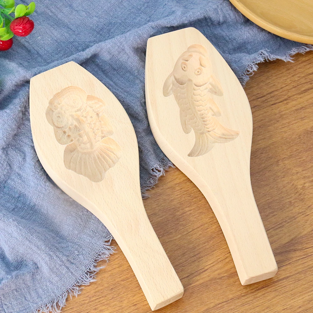 

Деревянная трехмерная домашняя кухонная форма для выпечки, рельефная вручную Золотая рыбка, карп, «сделай сам», торты