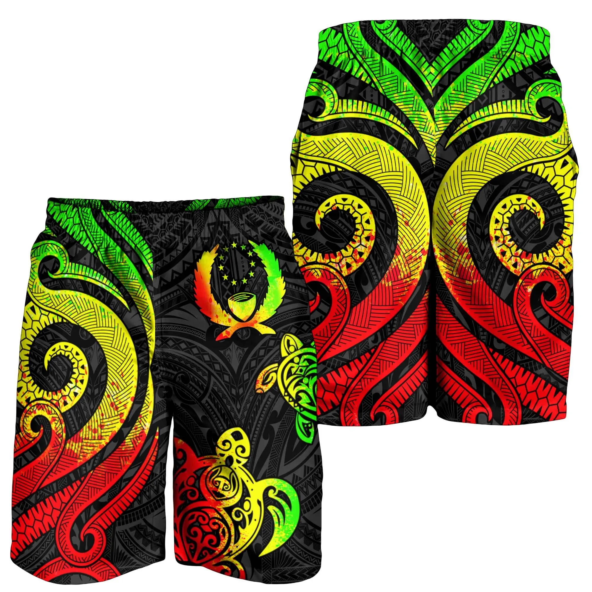 PLstar Cosmos Newest Pohnpei Polynesia Tribal Tattoo Summer Beach Breathable 3DPrint Casual Unique Unisex Shorts Streetwear -1